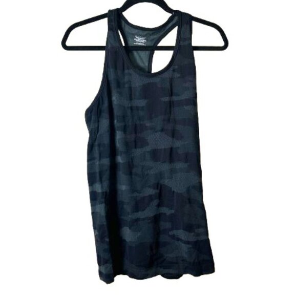 Athleta Tops - ATHLETA Camo Camouflage Black Grey Racerback Tank Top Size Large